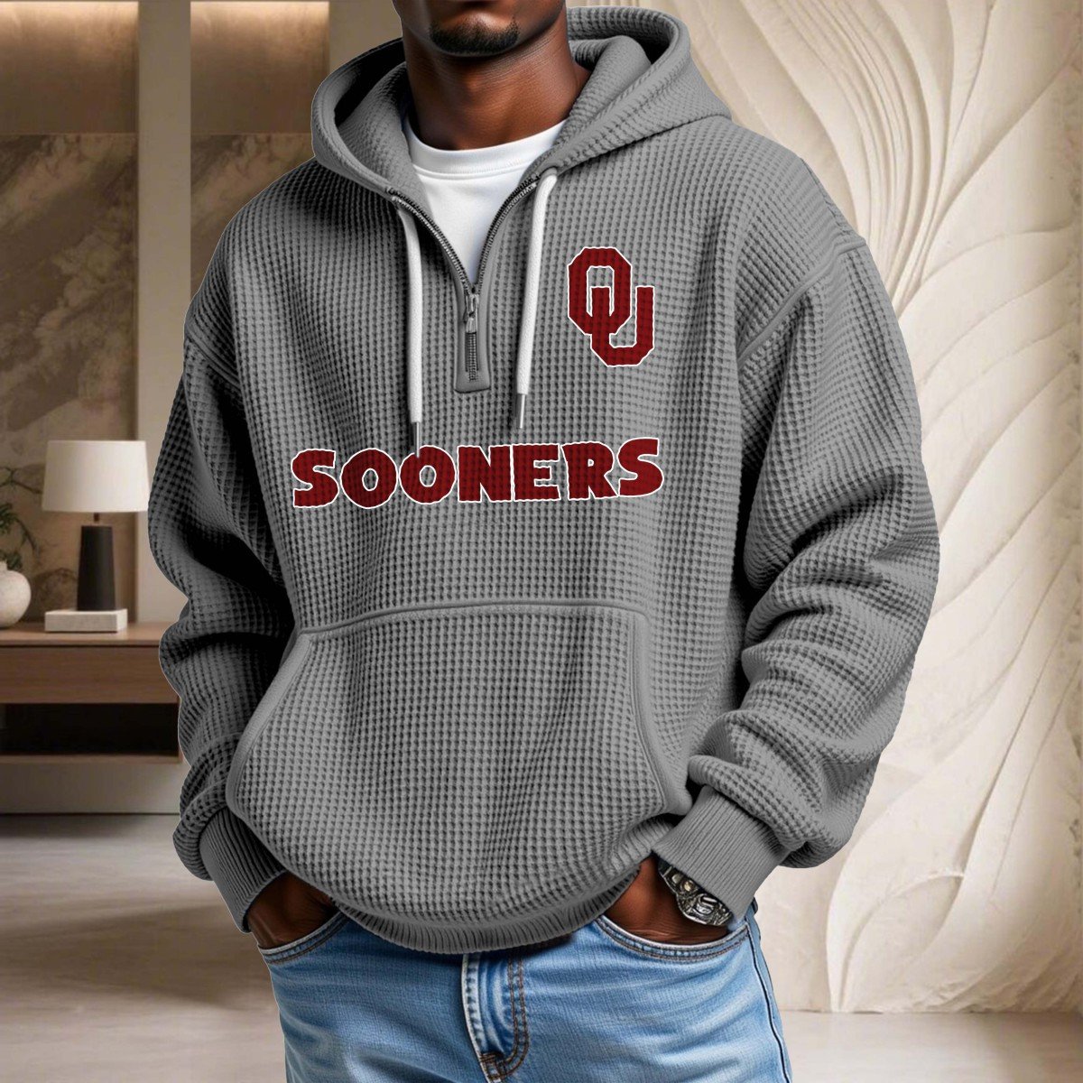 Oklahoma Sooners Waffelstrick-Hoodie – Bild 6
