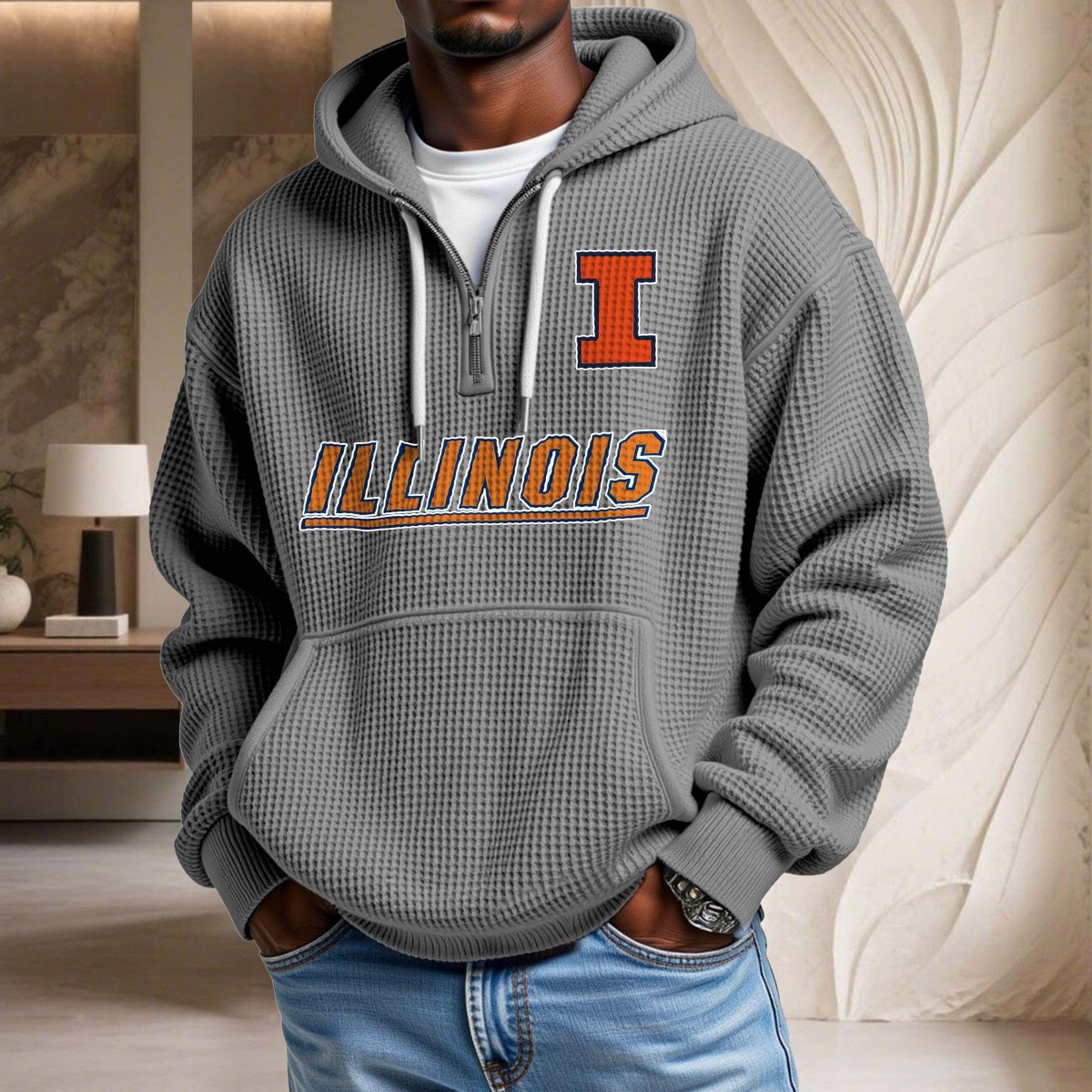 Illinois Fighting Illini Waffelstrick-Hoodie – Bild 6