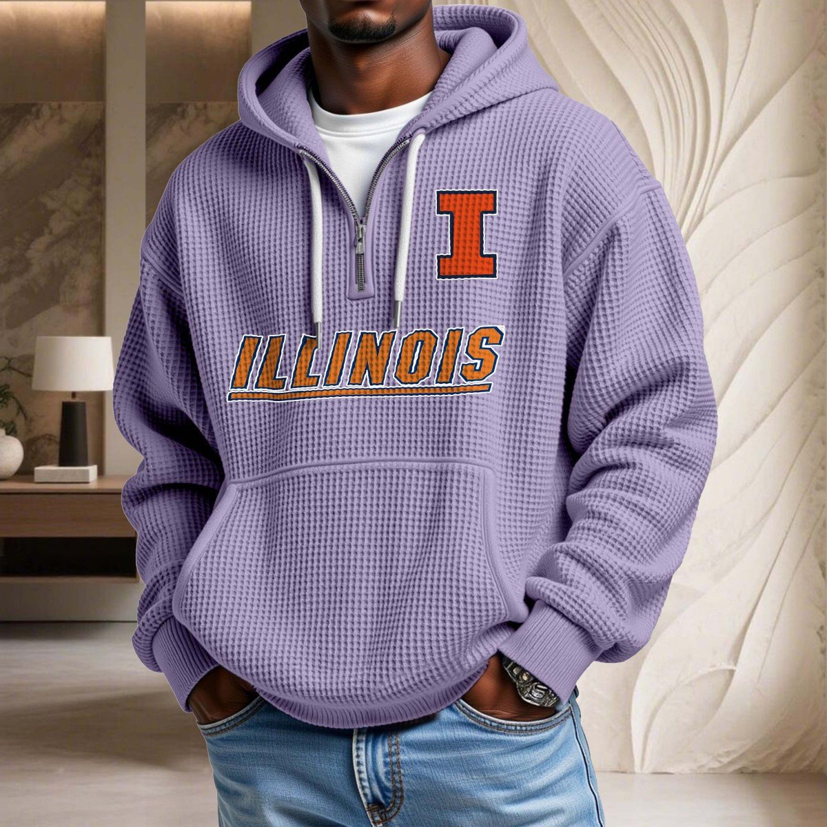 Illinois Fighting Illini Waffelstrick-Hoodie – Bild 10