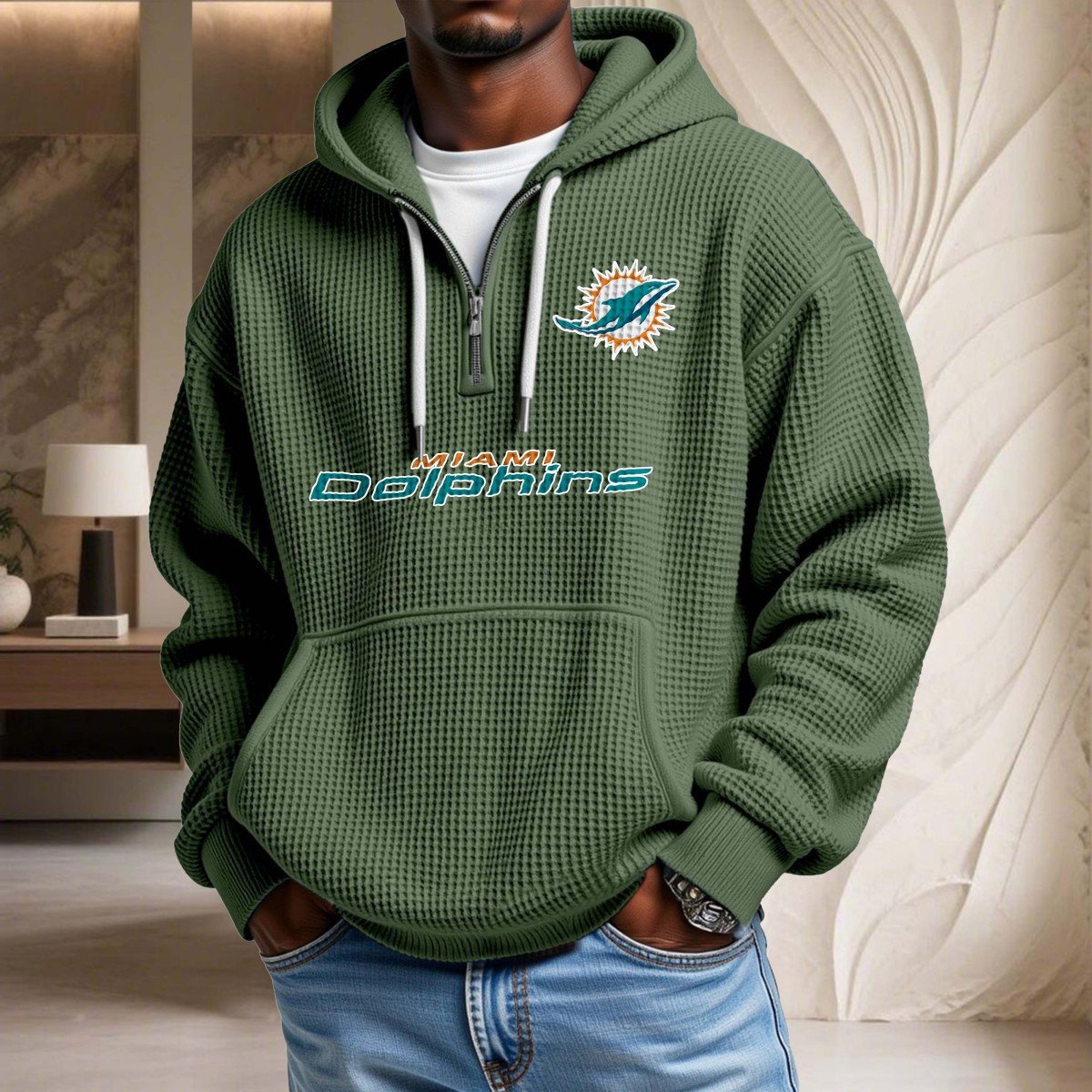 Miami Dolphins Waffelstrick-Hoodie – Bild 9