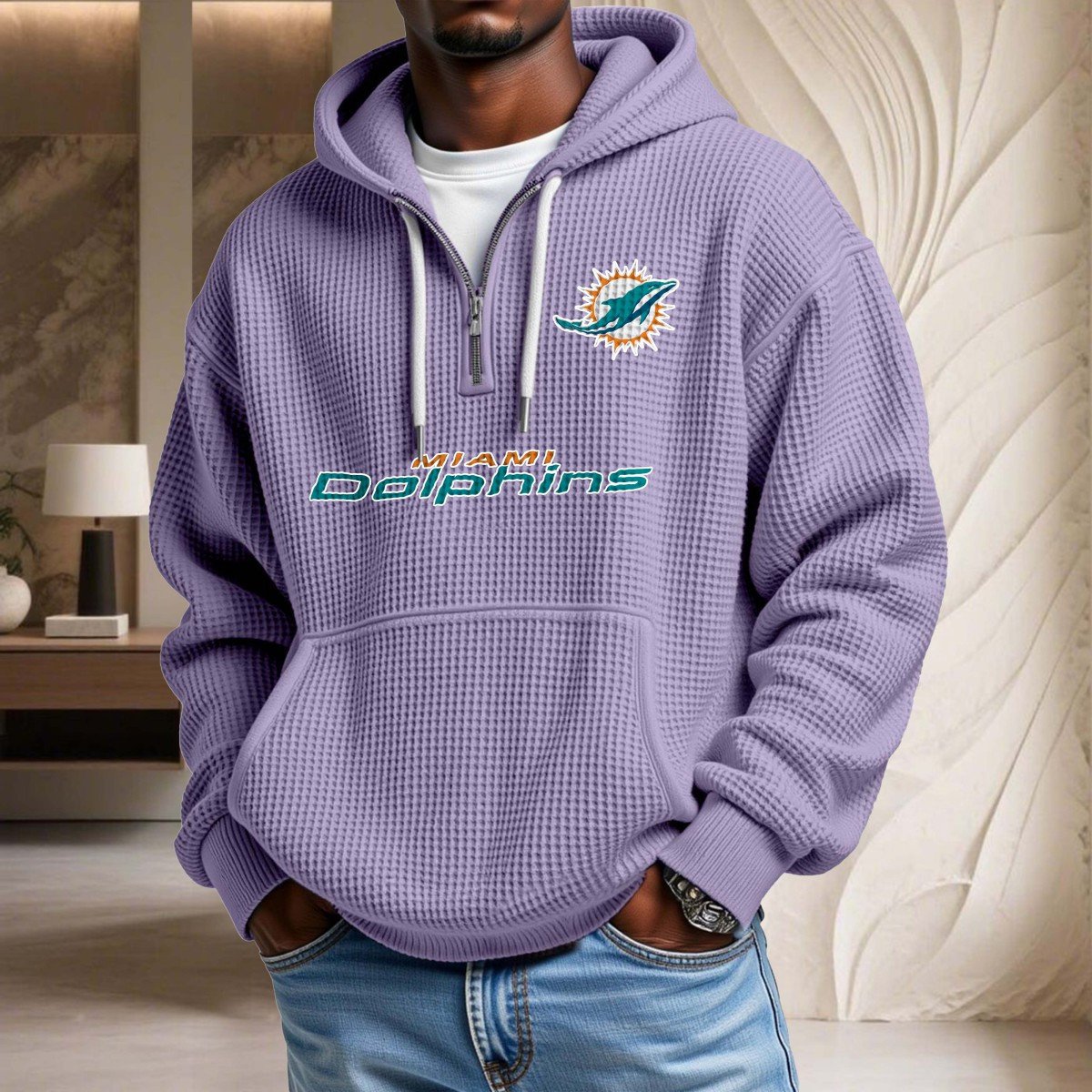 Miami Dolphins Waffelstrick-Hoodie – Bild 10
