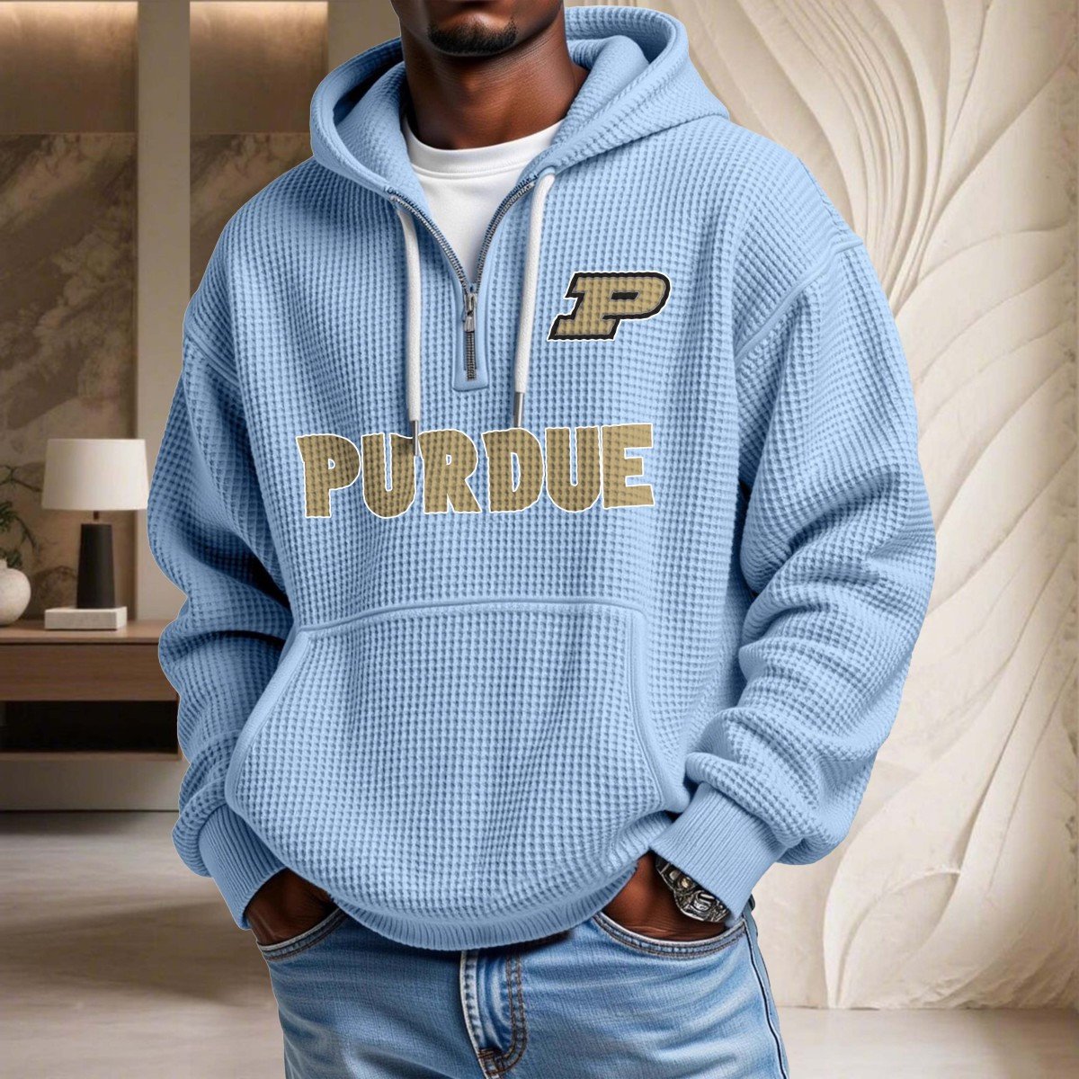 Purdue Boilermakers Waffelstrick-Hoodie – Bild 7