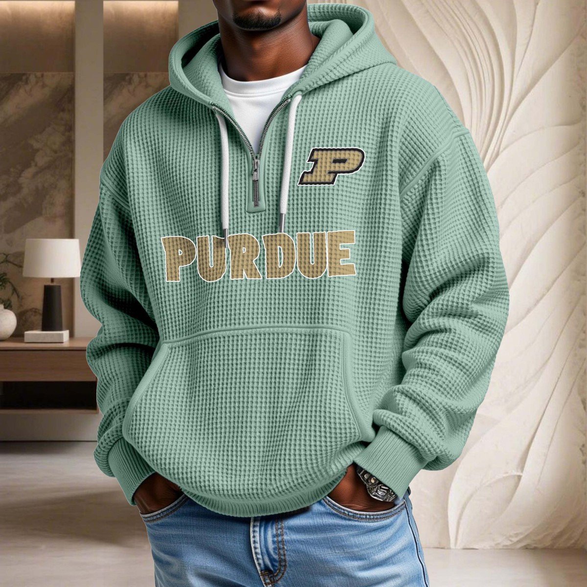 Purdue Boilermakers Waffelstrick-Hoodie – Bild 8