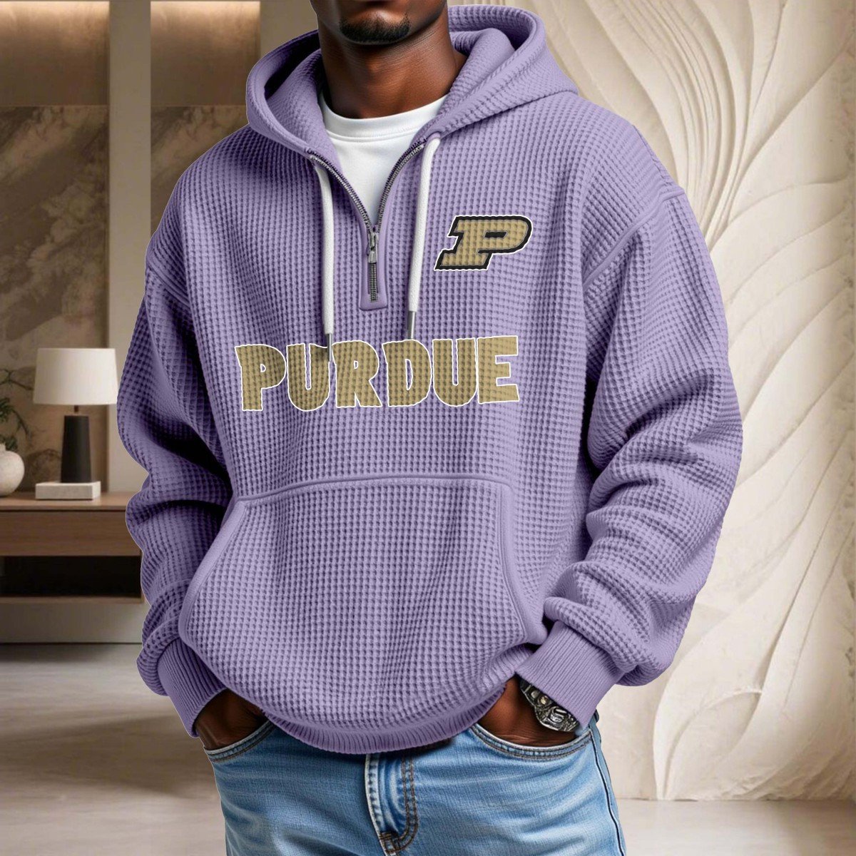 Purdue Boilermakers Waffelstrick-Hoodie – Bild 10