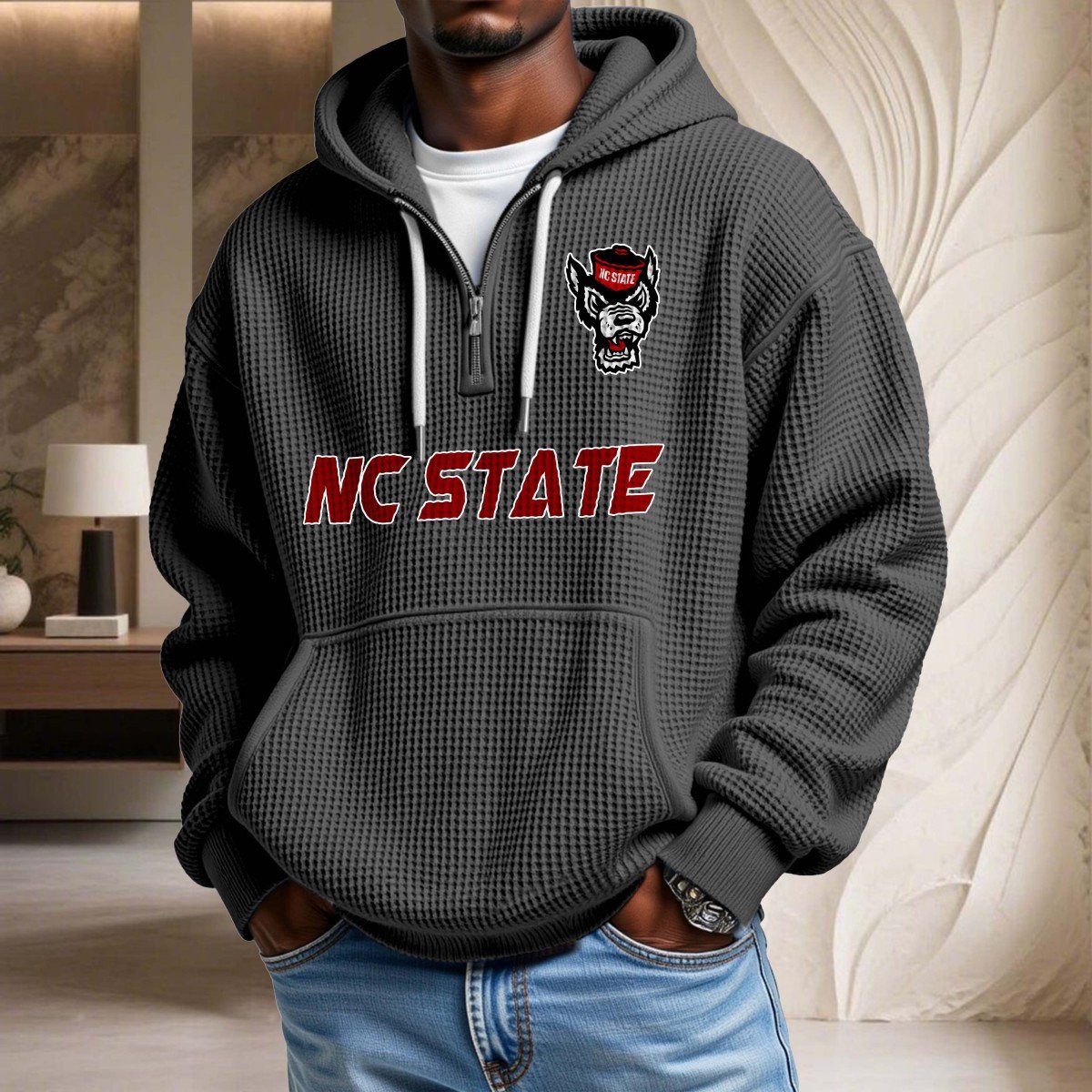 North Carolina State Wolfpack Waffelstrick-Hoodie