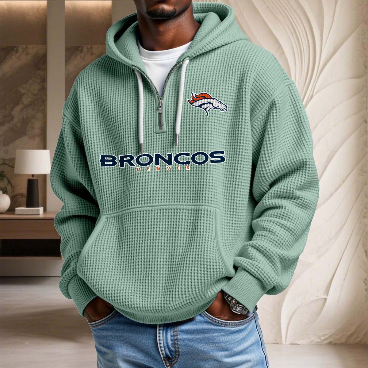 Denver Broncos Waffelstrick-Hoodie – Bild 8