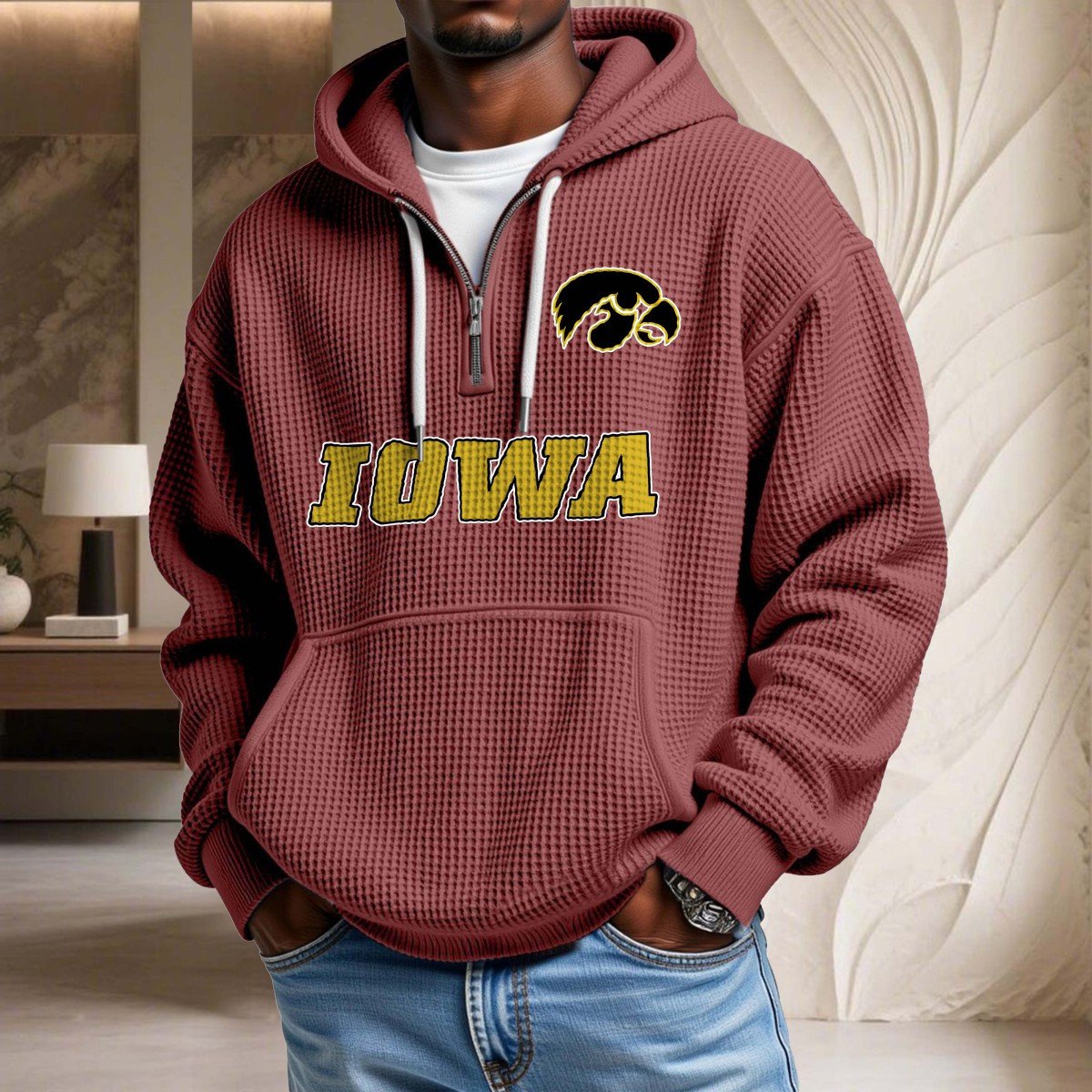 Iowa Hawkeyes Waffelstrick-Hoodie – Bild 3