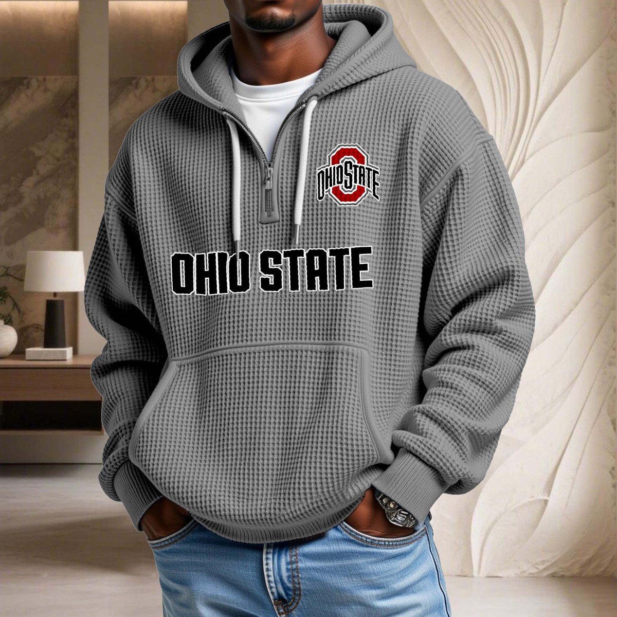 Ohio State Buckeyes Waffelstrick-Hoodie – Bild 6