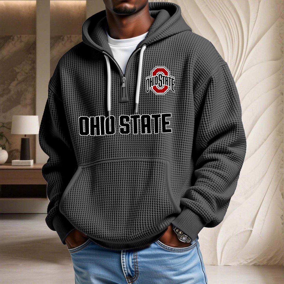 Ohio State Buckeyes Waffelstrick-Hoodie – Bild 2