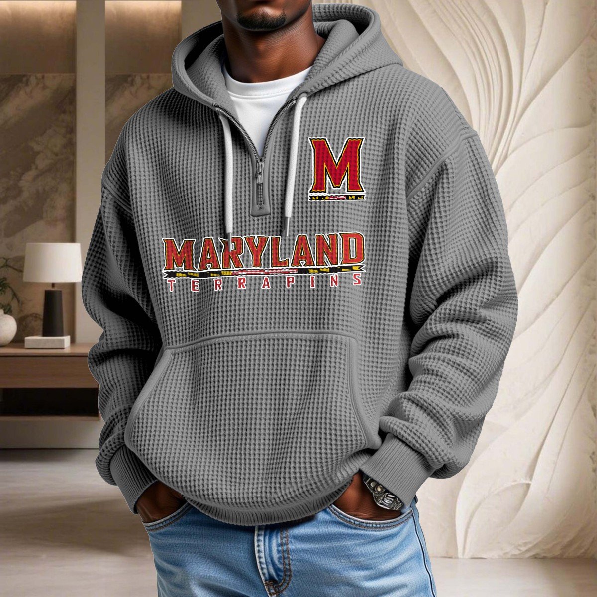 Maryland Terrapins Waffelstrick-Hoodie – Bild 6