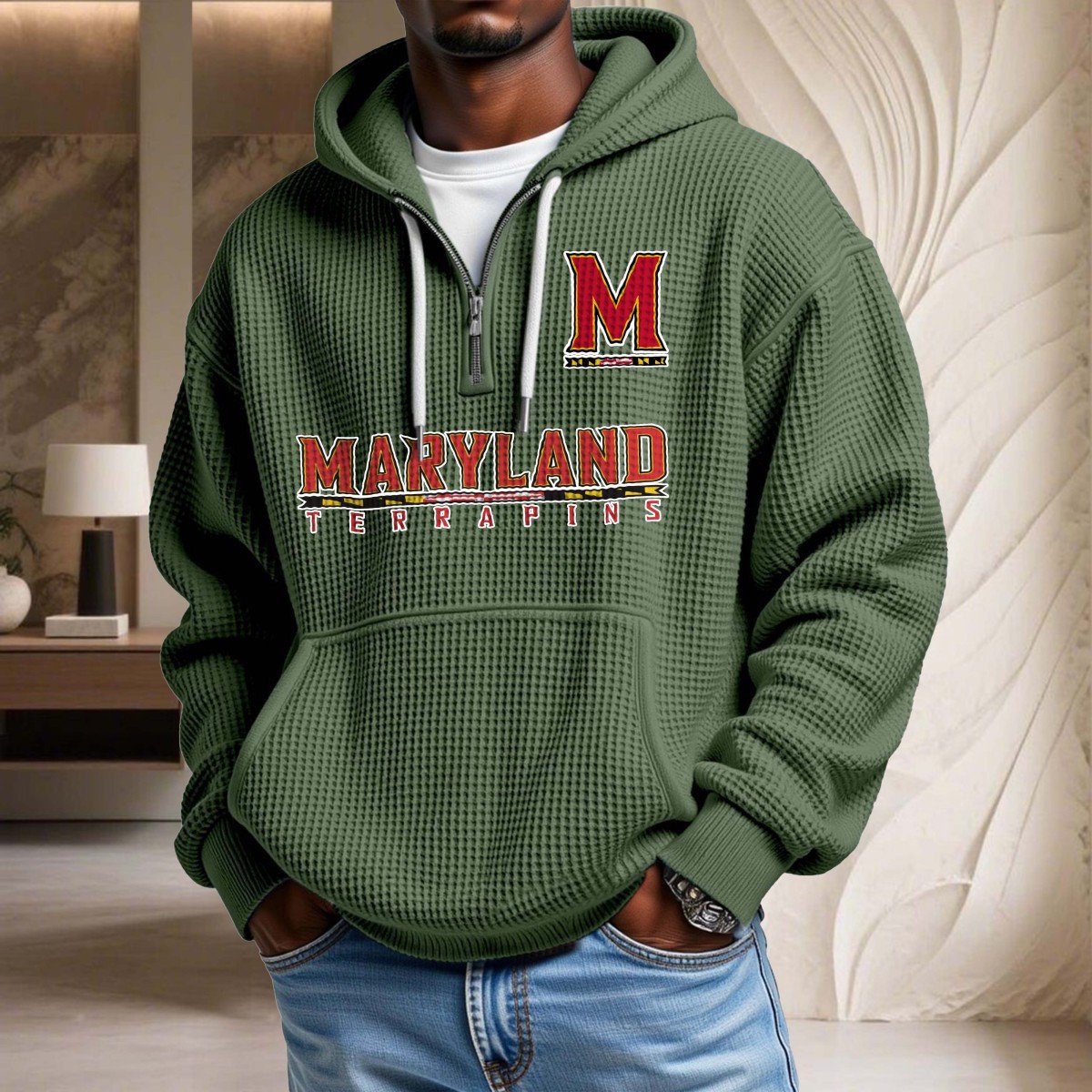 Maryland Terrapins Waffelstrick-Hoodie – Bild 9