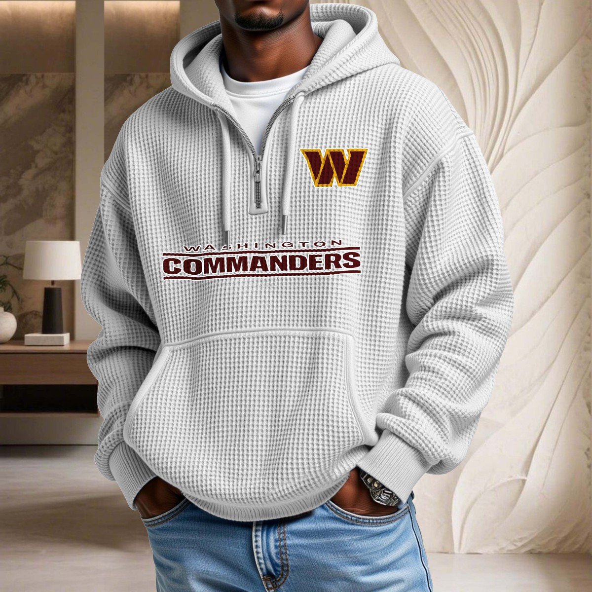 Washington Commanders Waffelstrick-Hoodie – Bild 3