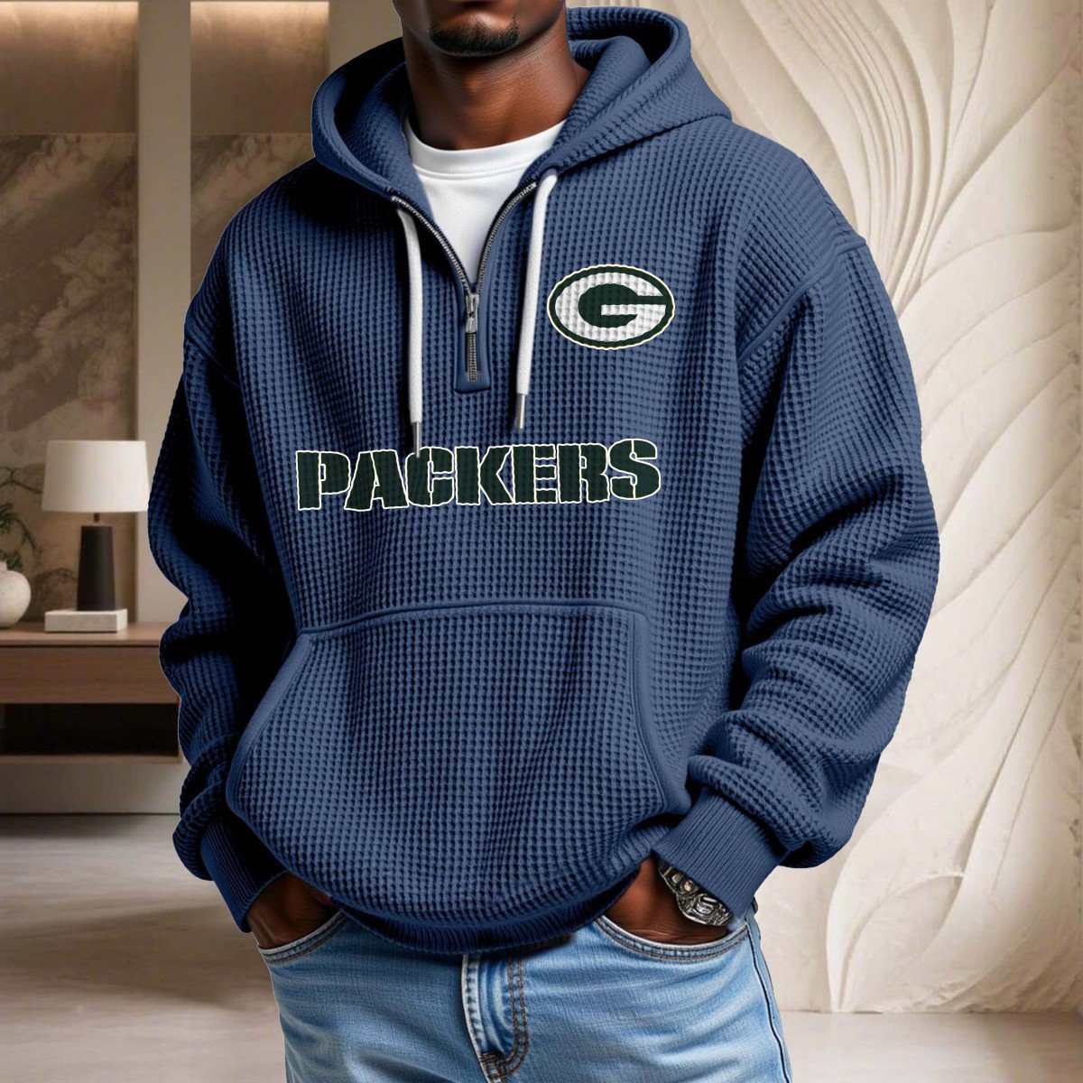 Green Bay Packers Waffelstrick-Hoodie – Bild 5