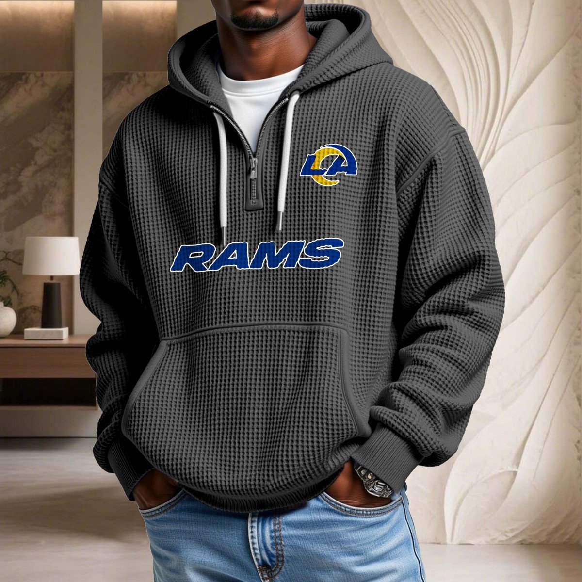 Los Angeles Rams Waffelstrick-Hoodie – Bild 2