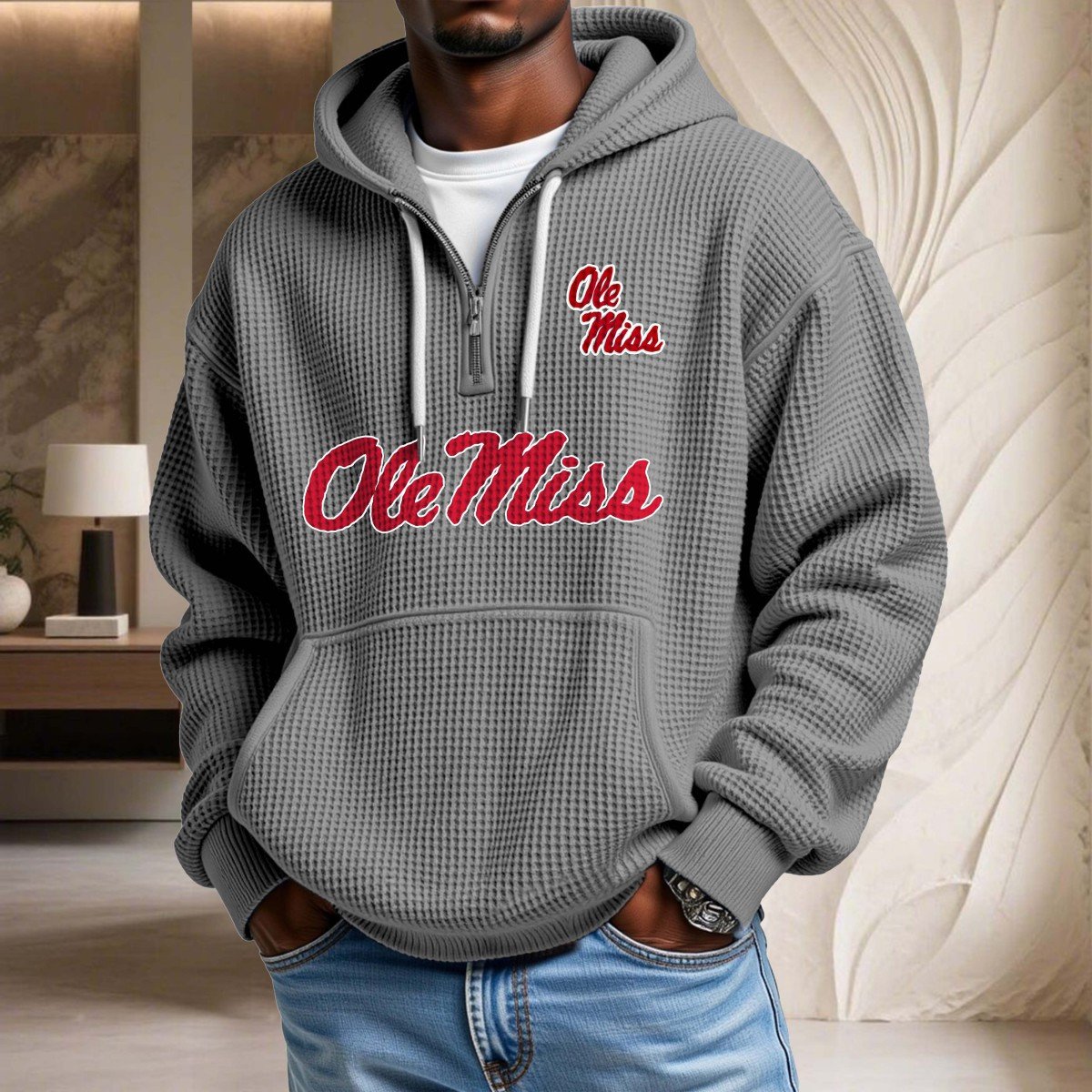 Ole Miss Rebels Waffelstrick-Hoodie – Bild 6
