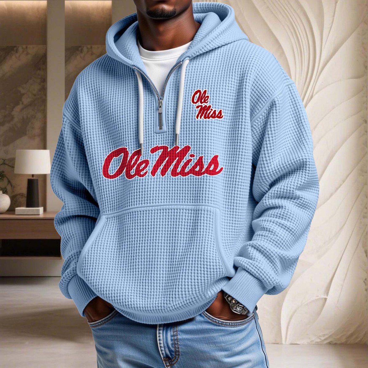 Ole Miss Rebels Waffelstrick-Hoodie – Bild 7