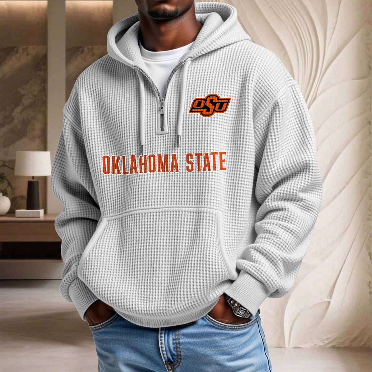 Oklahoma State Cowboys Waffelstrick-Hoodie