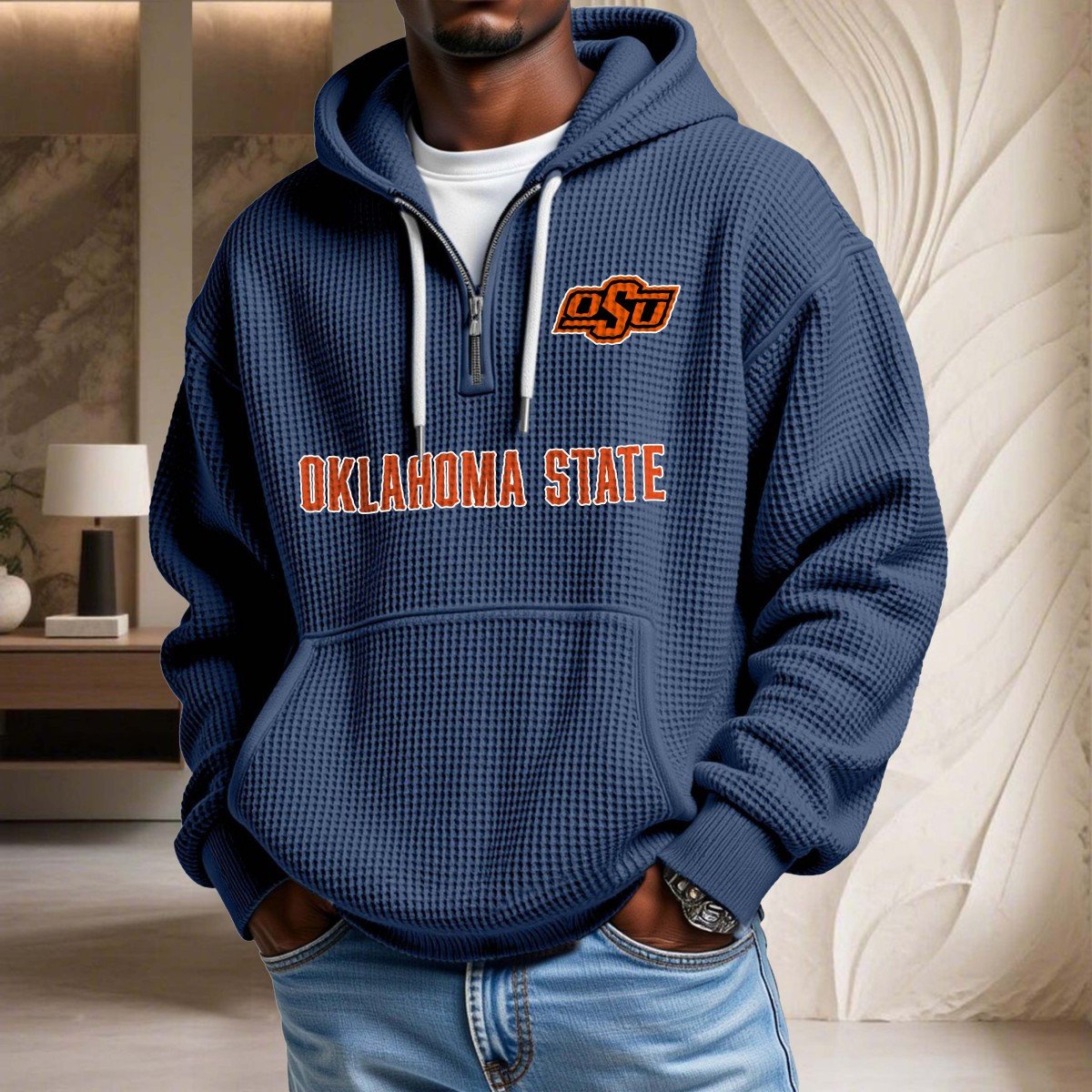 Oklahoma State Cowboys Waffelstrick-Hoodie – Bild 5