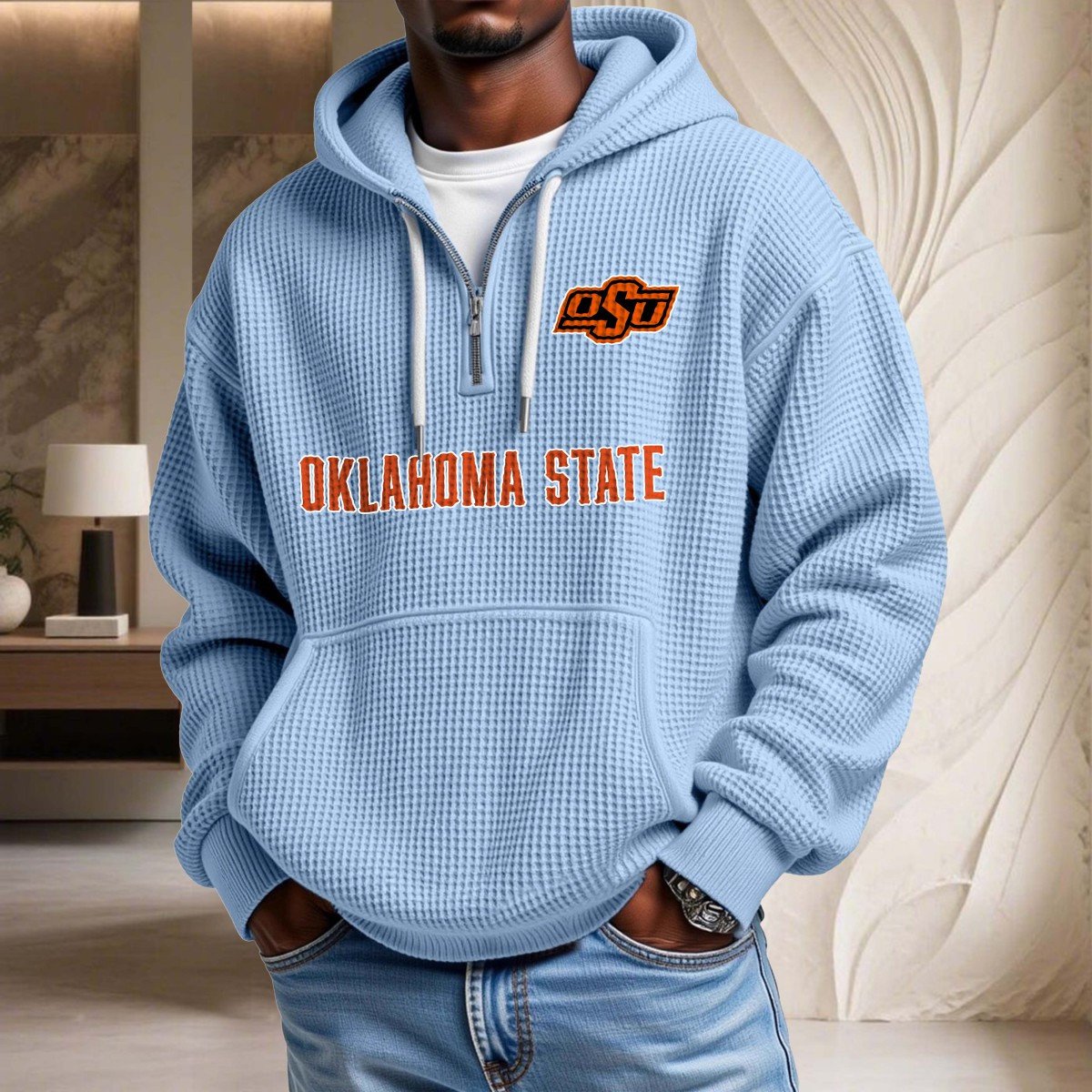 Oklahoma State Cowboys Waffelstrick-Hoodie – Bild 7