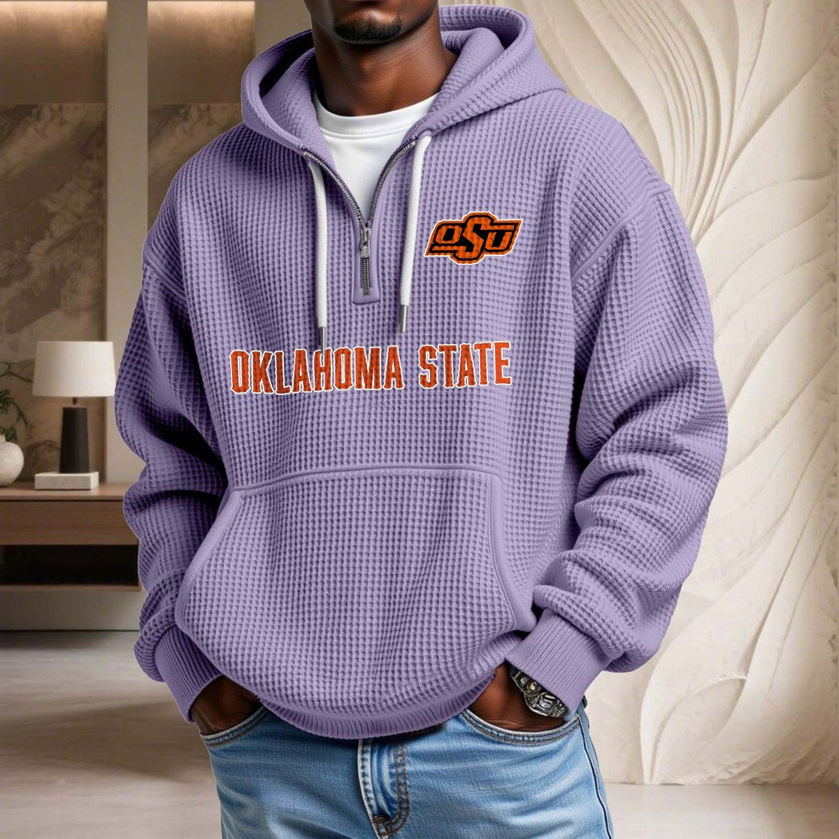Oklahoma State Cowboys Waffelstrick-Hoodie – Bild 10