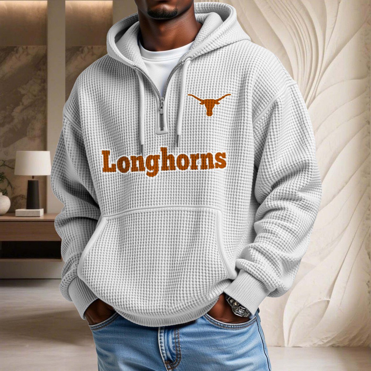Texas Longhorns Waffelstrick-Hoodie – Bild 3