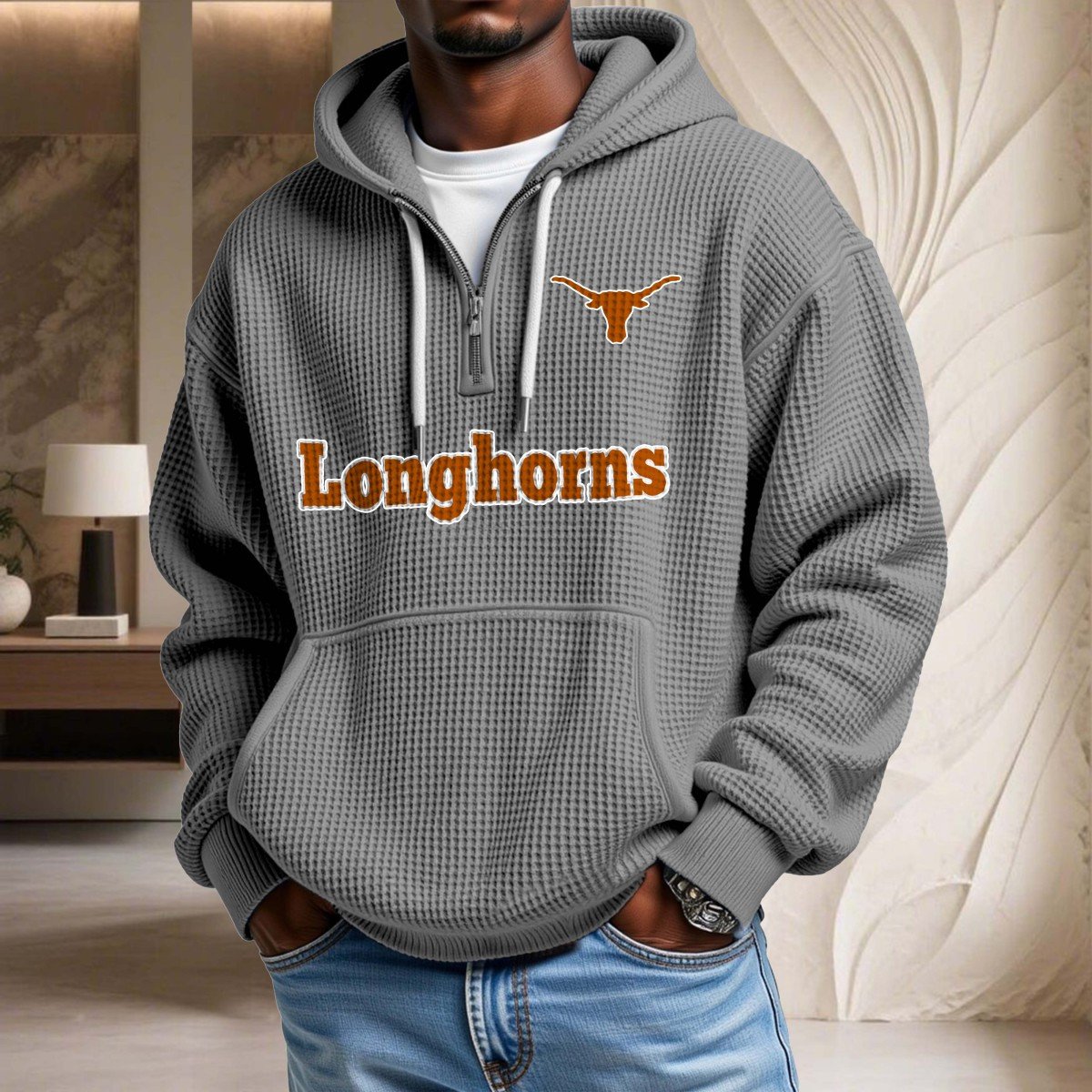 Texas Longhorns Waffelstrick-Hoodie – Bild 6