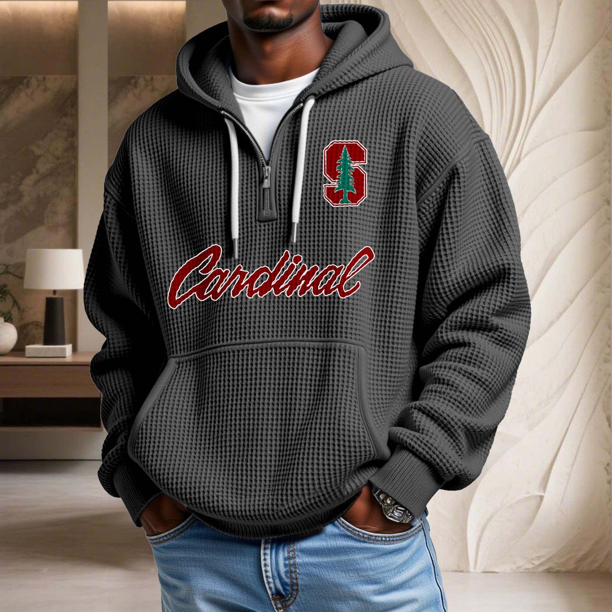 Stanford Cardinal Waffelstrick-Hoodie – Bild 2