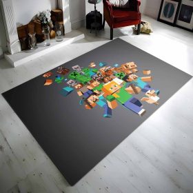 Minecraft Alle Charaktere Steve Creeper Schwein Zombie Dorfbewohner Teppich