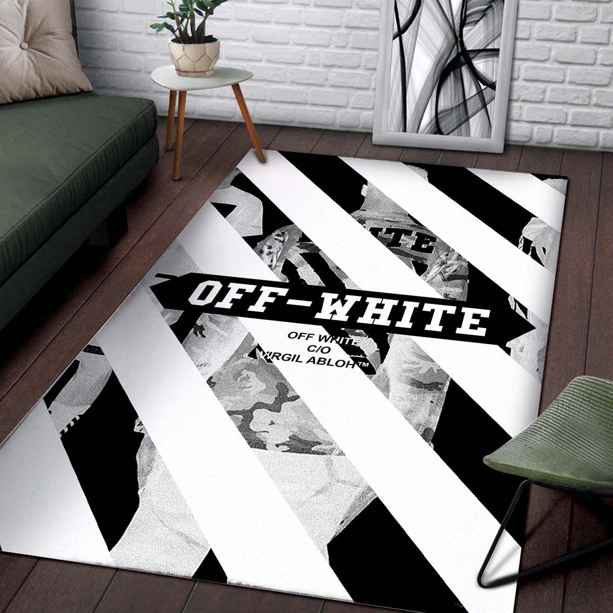 Off White Pattern Teppich – Bild 2