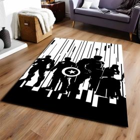 Schwarz-wei Avengers Marvel Teppich