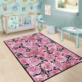 Vintage Pink Peony Floral Teppich